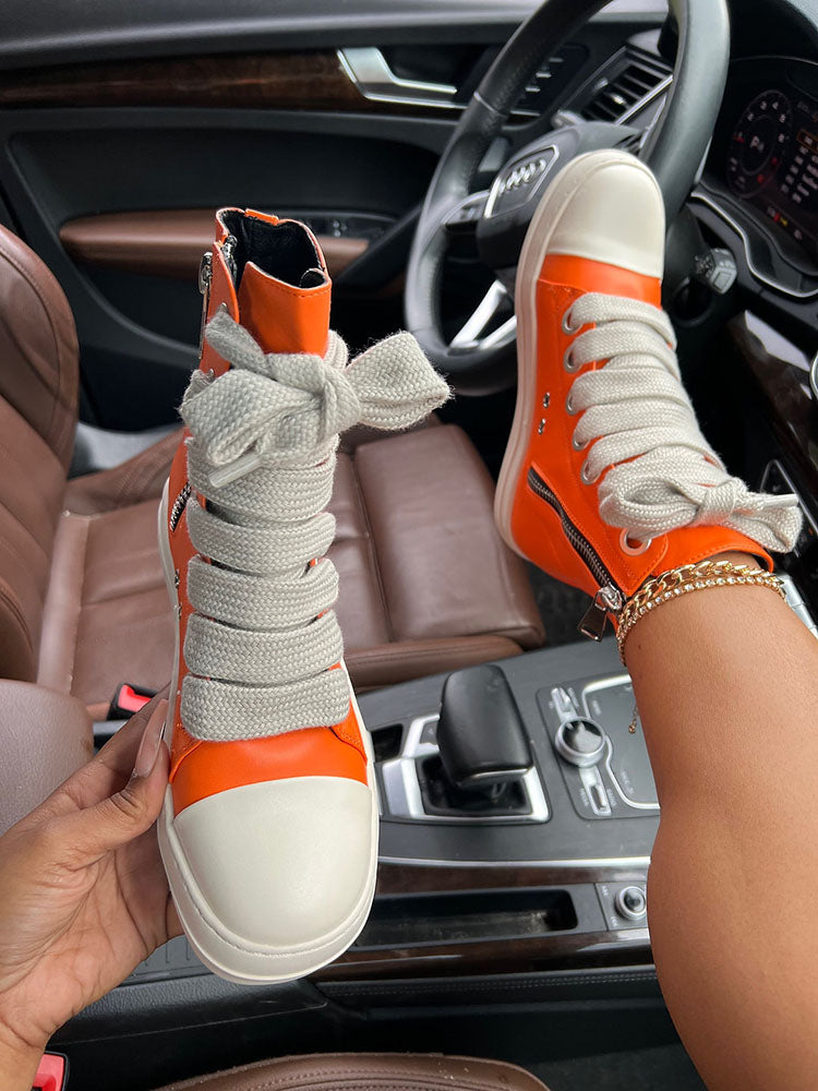 PU High-Top Sneaker - Elara Row