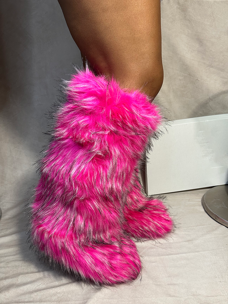 Fluffy Statement Faux Fur Boots