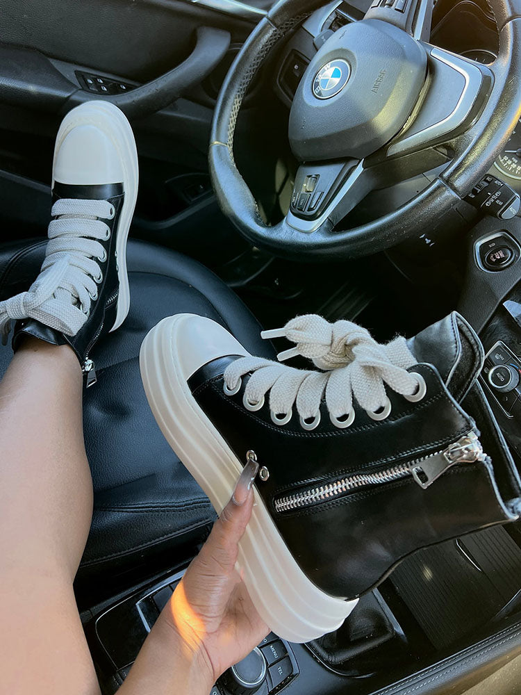PU High-Top Sneaker - Elara Row
