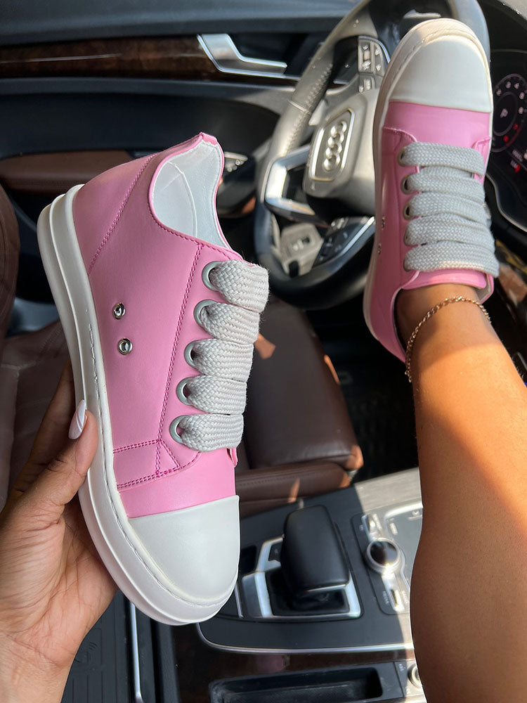 PU Low Top Sneakers - Elara Row
