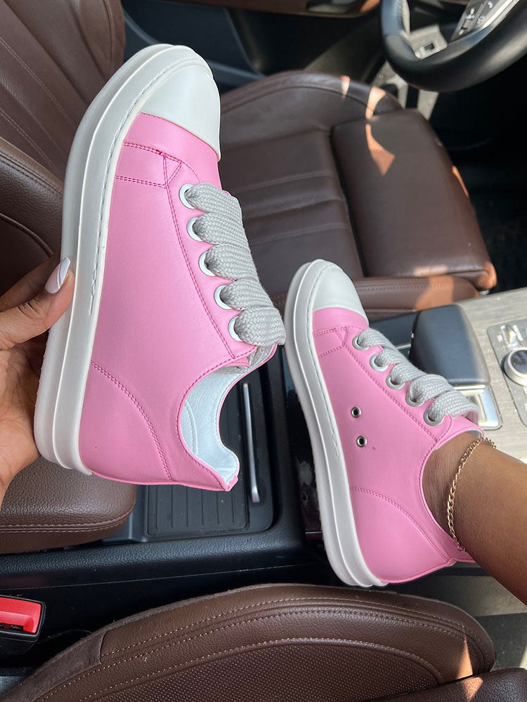 PU Low Top Sneakers - Elara Row