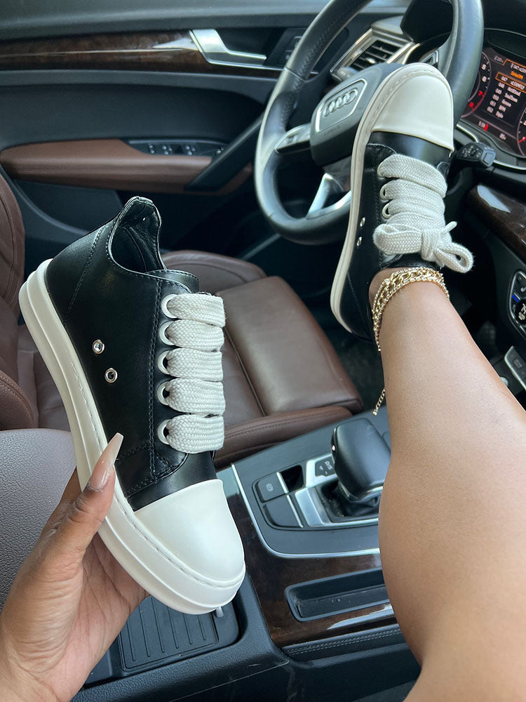 PU Low Top Sneakers - Elara Row