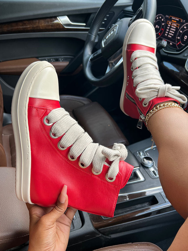 PU High-Top Sneaker - Elara Row