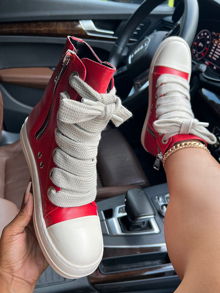 PU High-Top Sneaker - Elara Row