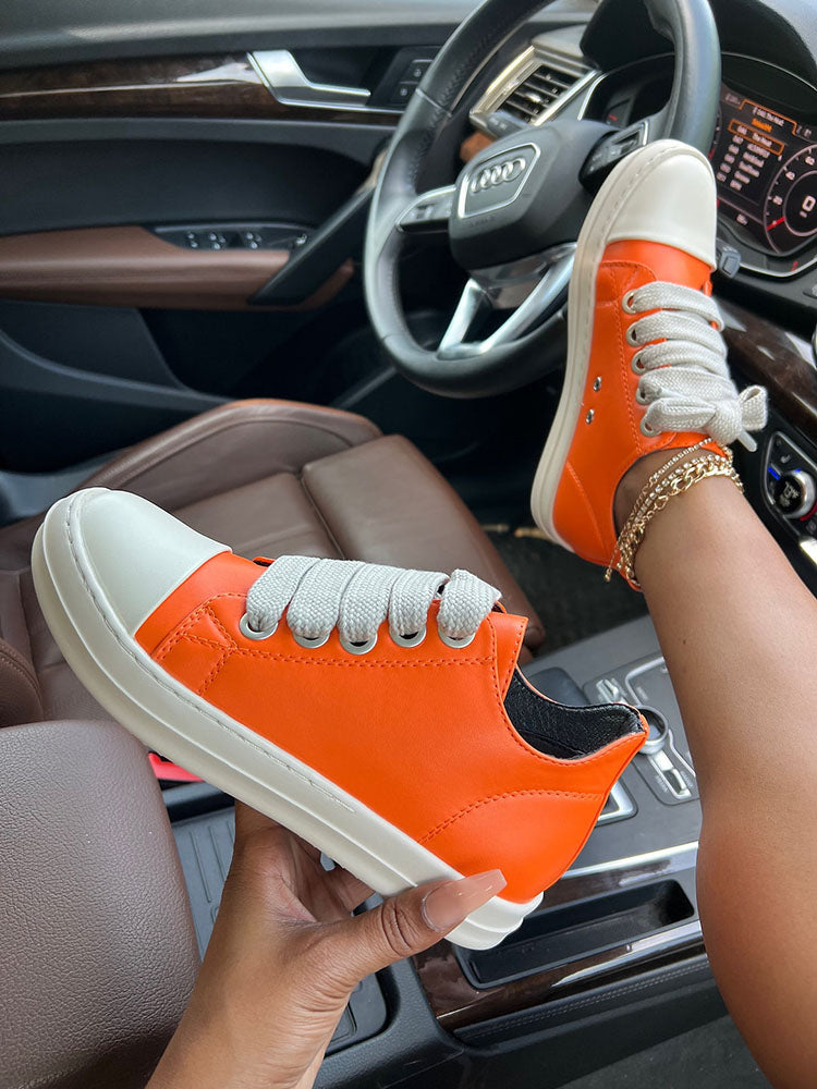 PU Low Top Sneakers - Elara Row