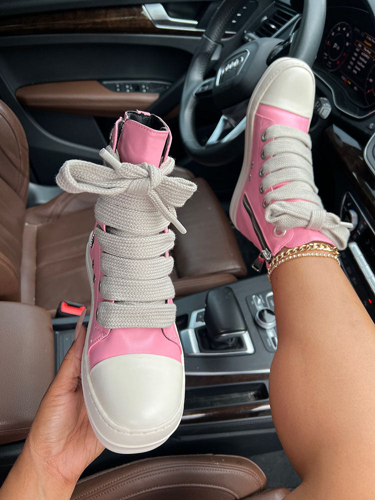 PU High-Top Sneaker - Elara Row