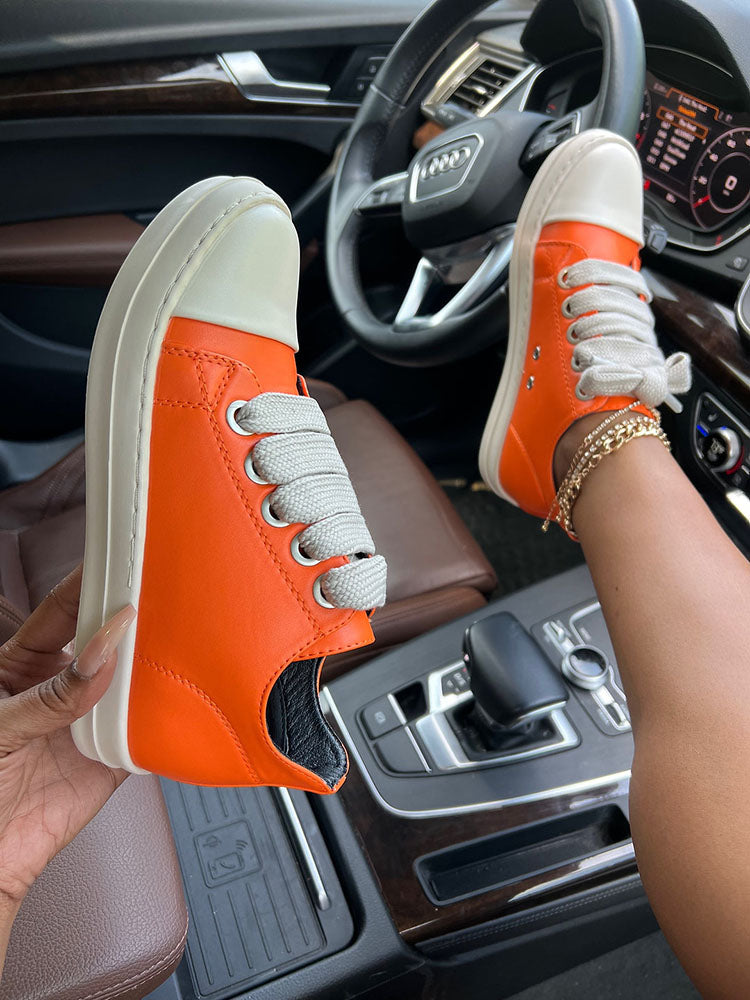 PU Low Top Sneakers - Elara Row
