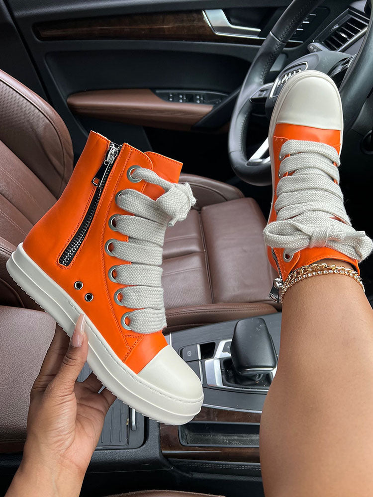 PU High-Top Sneaker - Elara Row