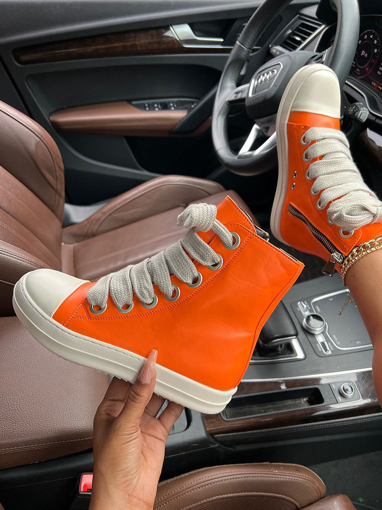 PU High-Top Sneaker - Elara Row