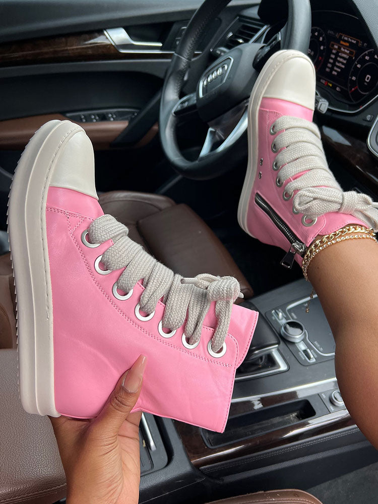 PU High-Top Sneaker - Elara Row