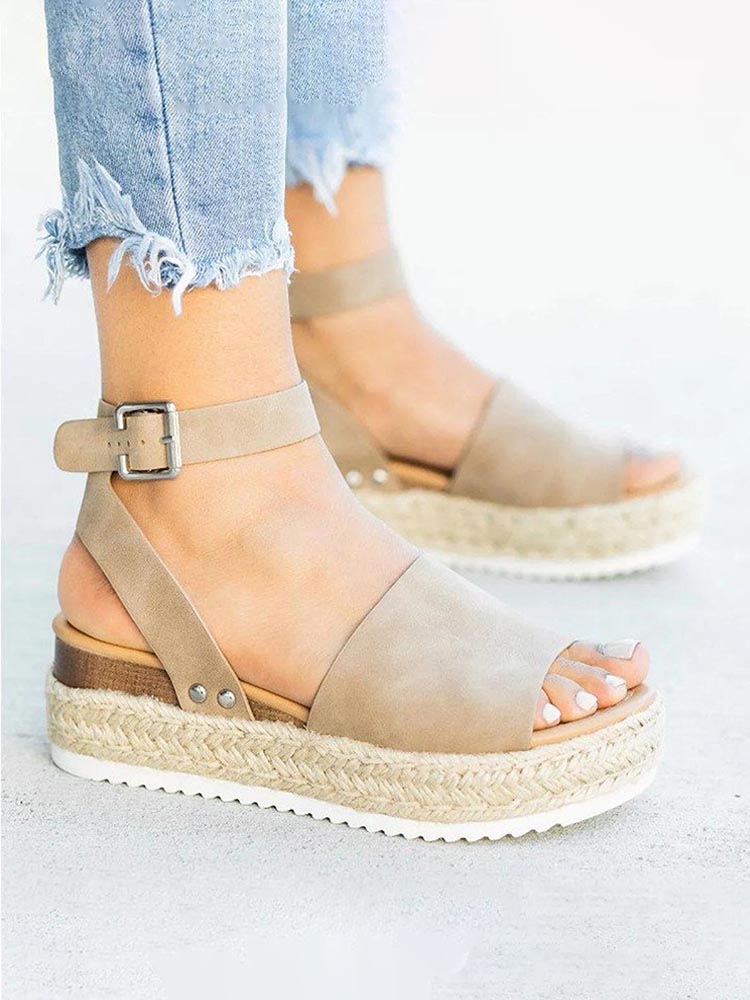 Platform Espadrille Sandals - Elara Row