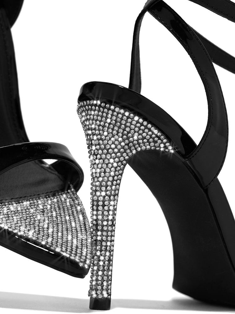 Rhinestone Pointed Toe Heels - Elara Row