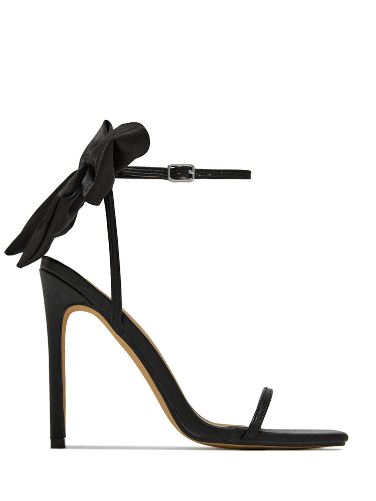 Fairytale Ankle Strap Bow Decor Heel - Elara Row