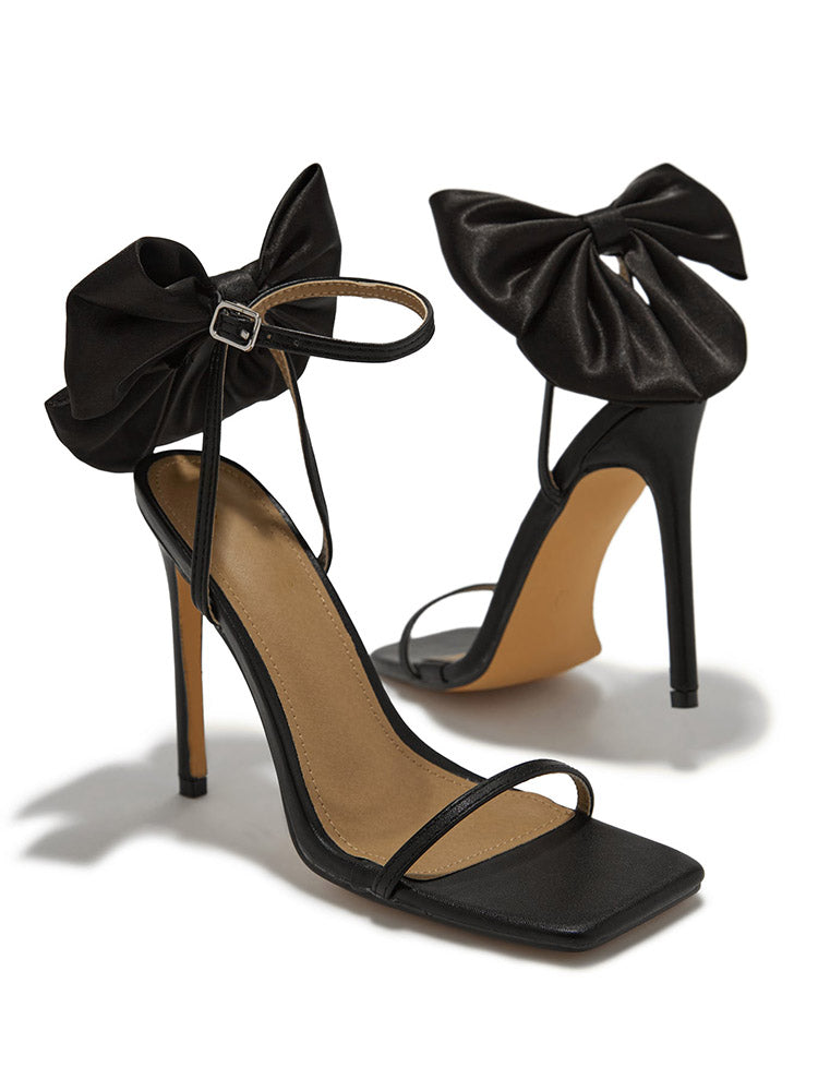 Fairytale Ankle Strap Bow Decor Heel - Elara Row