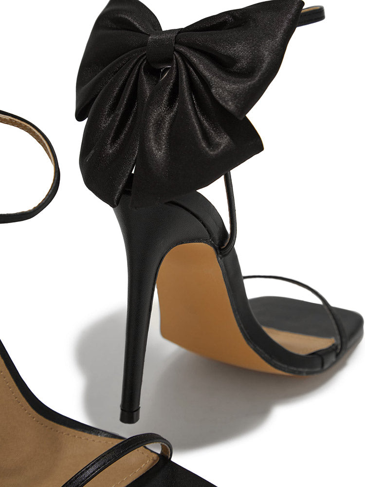 Fairytale Ankle Strap Bow Decor Heel - Elara Row