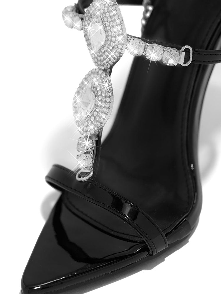 Crystal Pointed Toe Heels - Elara Row