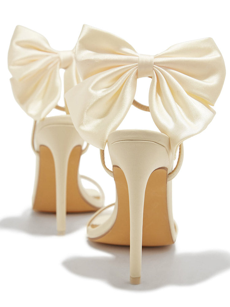 Fairytale Ankle Strap Bow Decor Heel - Elara Row