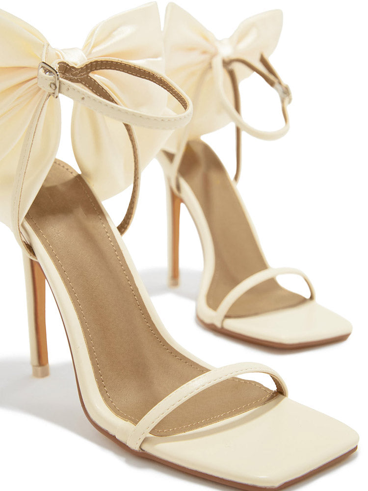 Fairytale Ankle Strap Bow Decor Heel - Elara Row