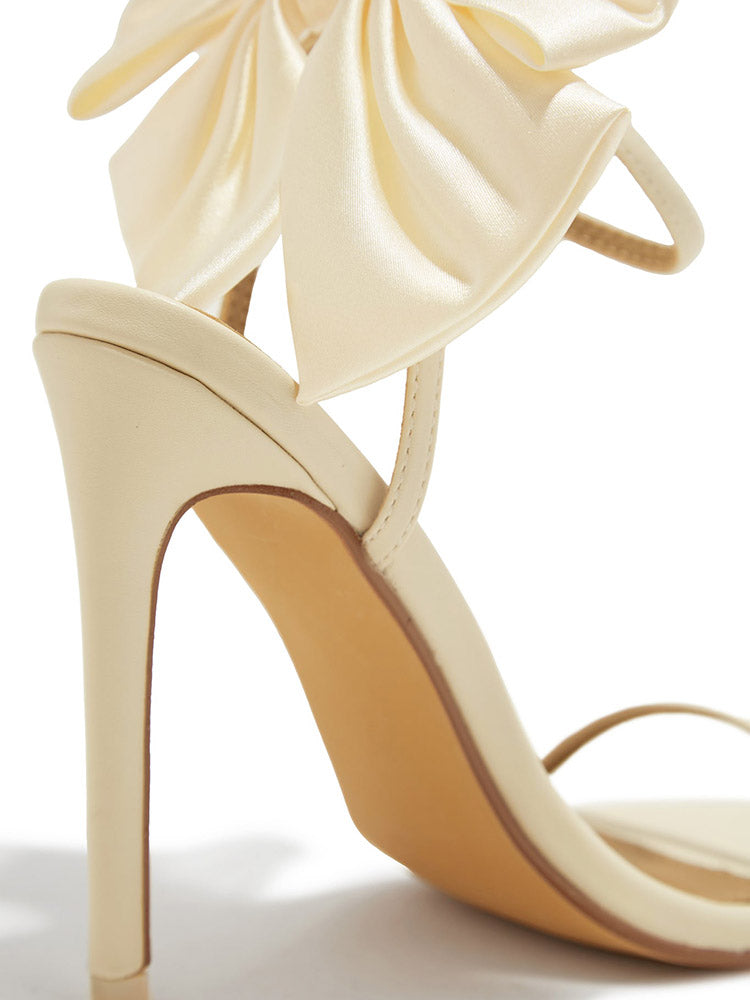 Fairytale Ankle Strap Bow Decor Heel - Elara Row