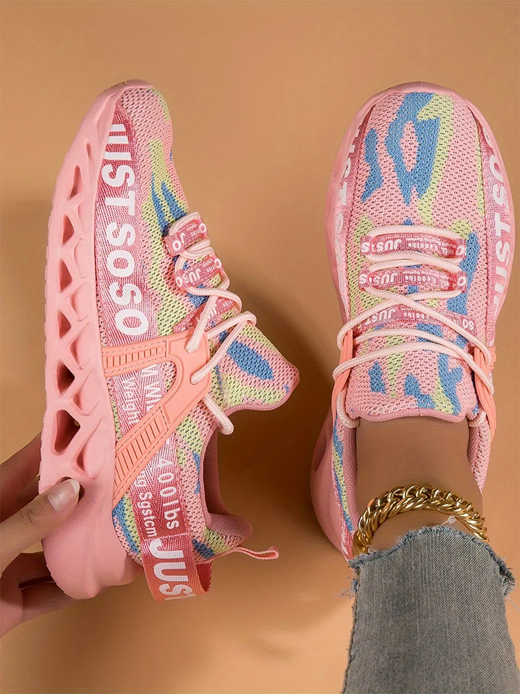 Letter Knit Sneakers - Elara Row