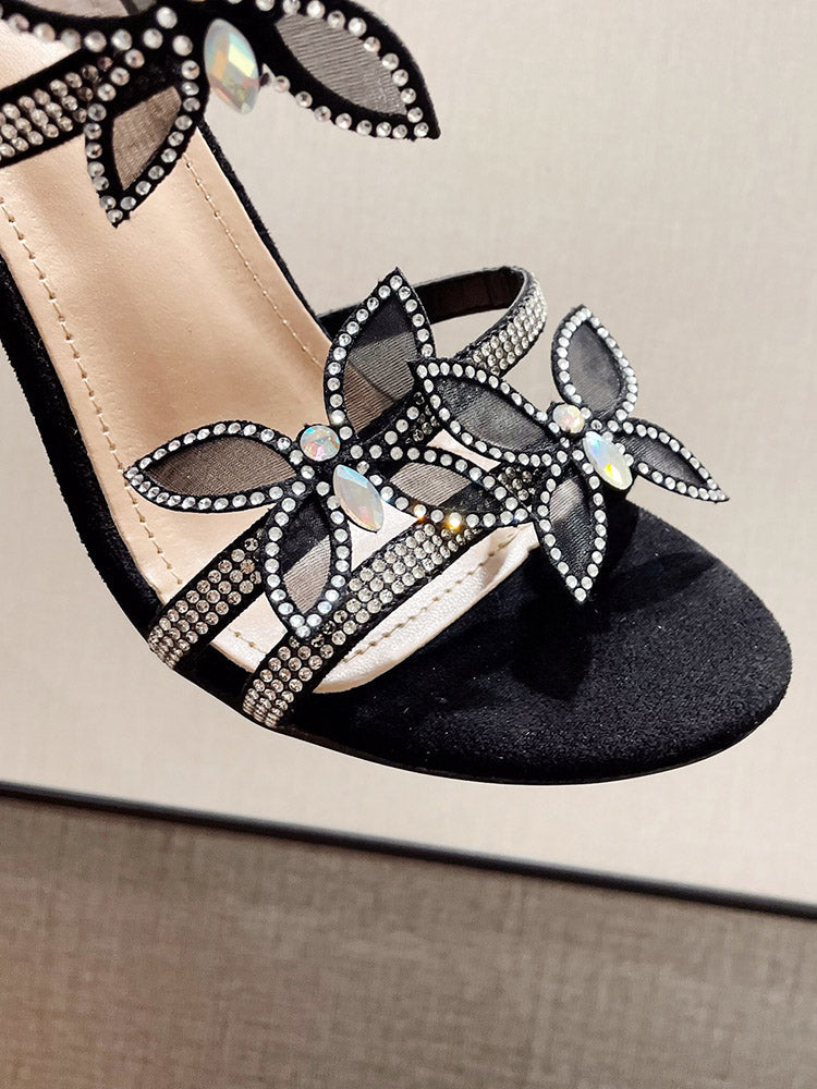 Butterfly Ankle-Wrap Sandals - Elara Row