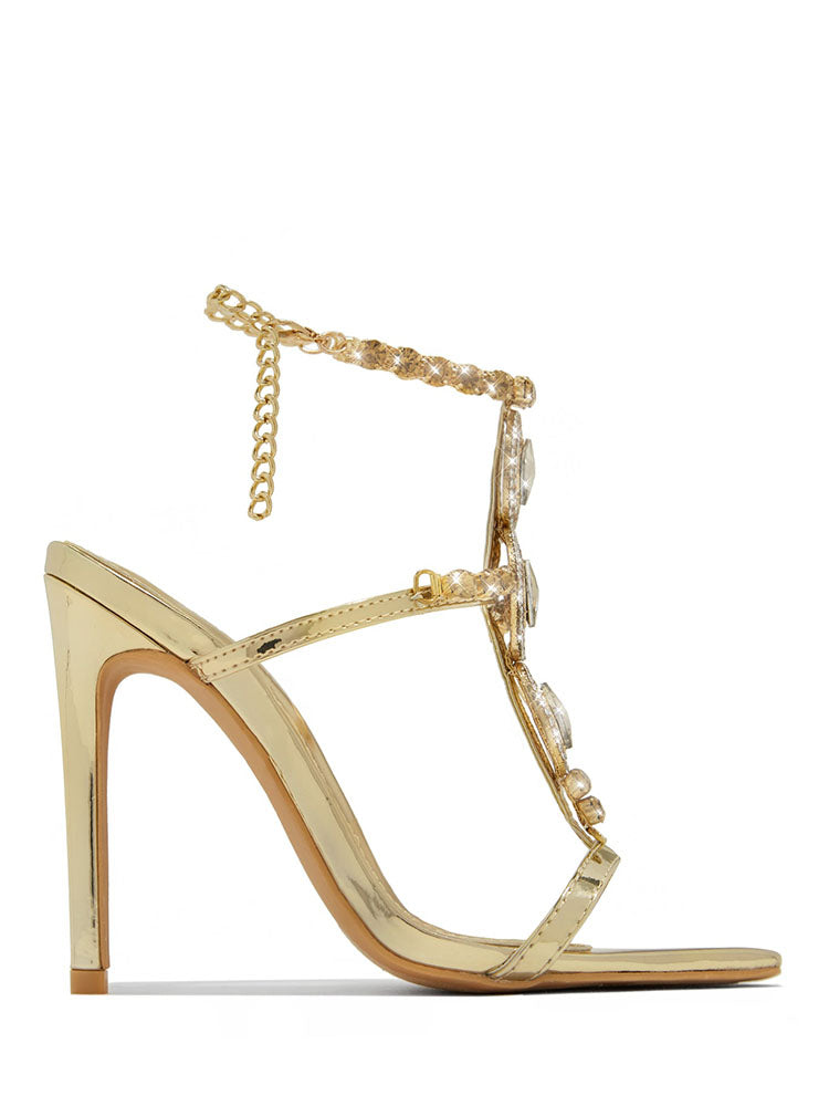 Crystal Pointed Toe Heels - Elara Row