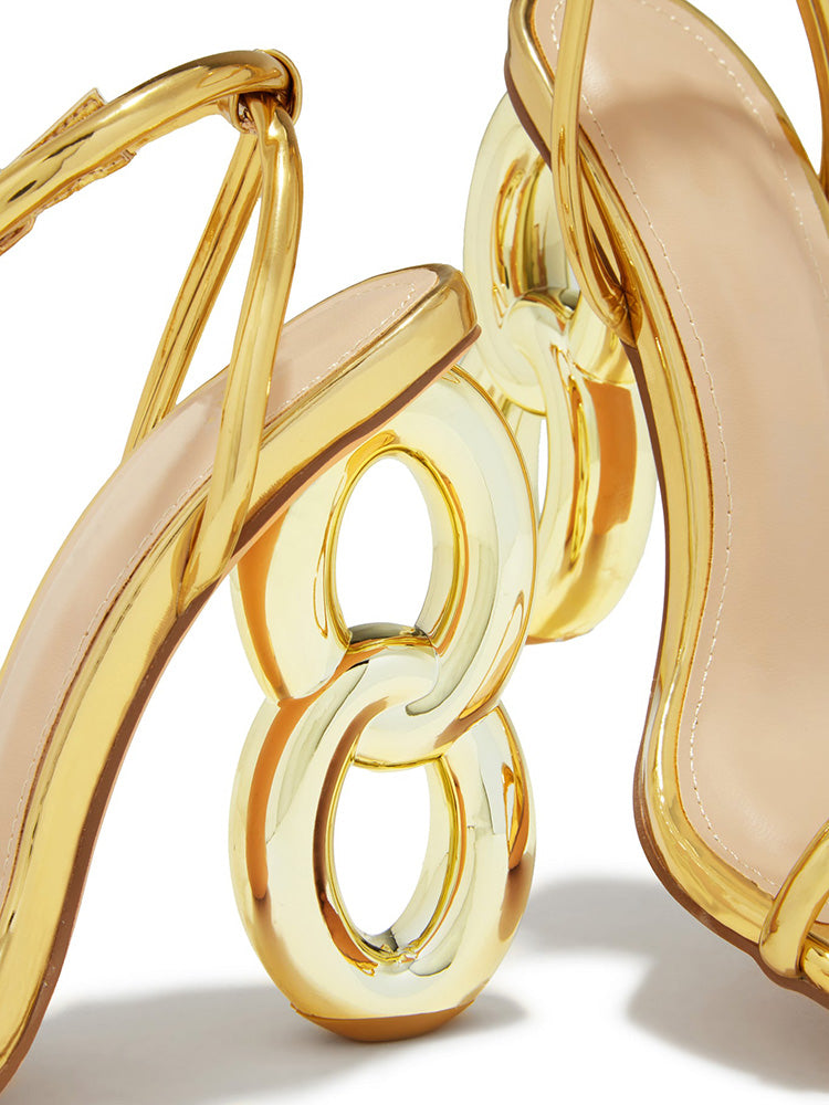 Unique Heel Sandals - Elara Row