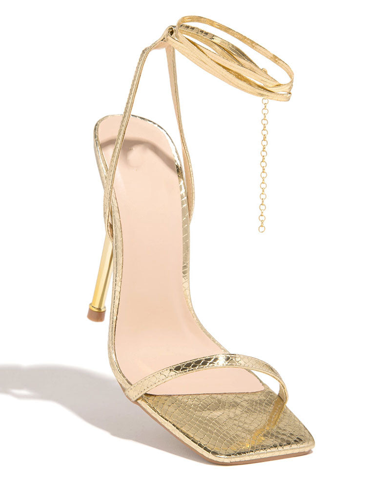 Square Toe Ankle Strap Sandals - Elara Row
