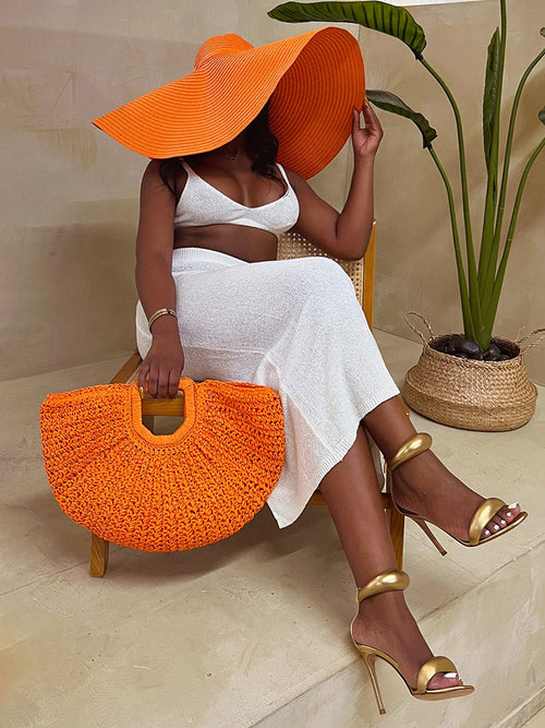 Beach Vibe Straw Bag & Hat - Elara Row