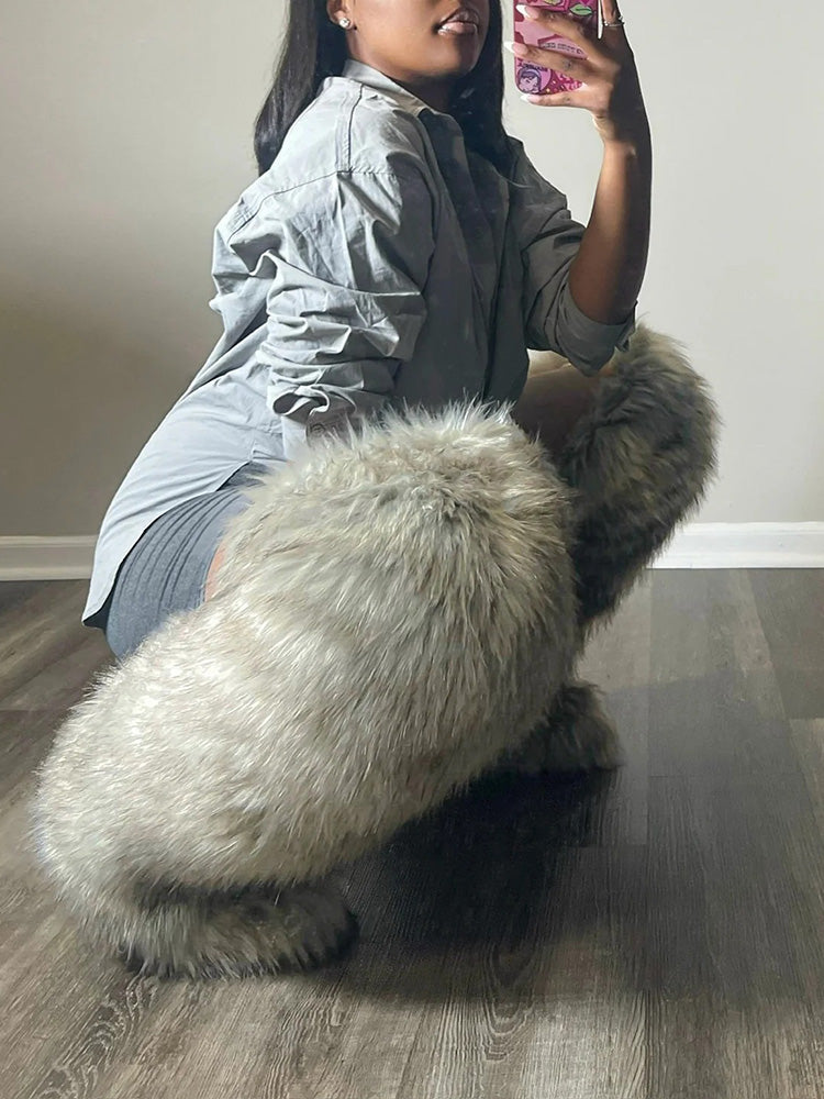 Fluffy Statement Faux Fur Boots