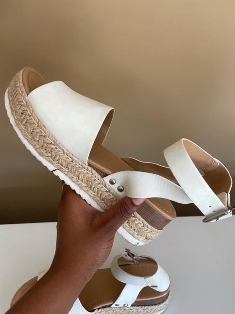 Platform Espadrille Sandals - Elara Row
