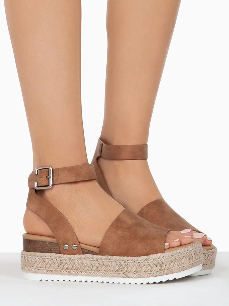 Platform Espadrille Sandals - Elara Row