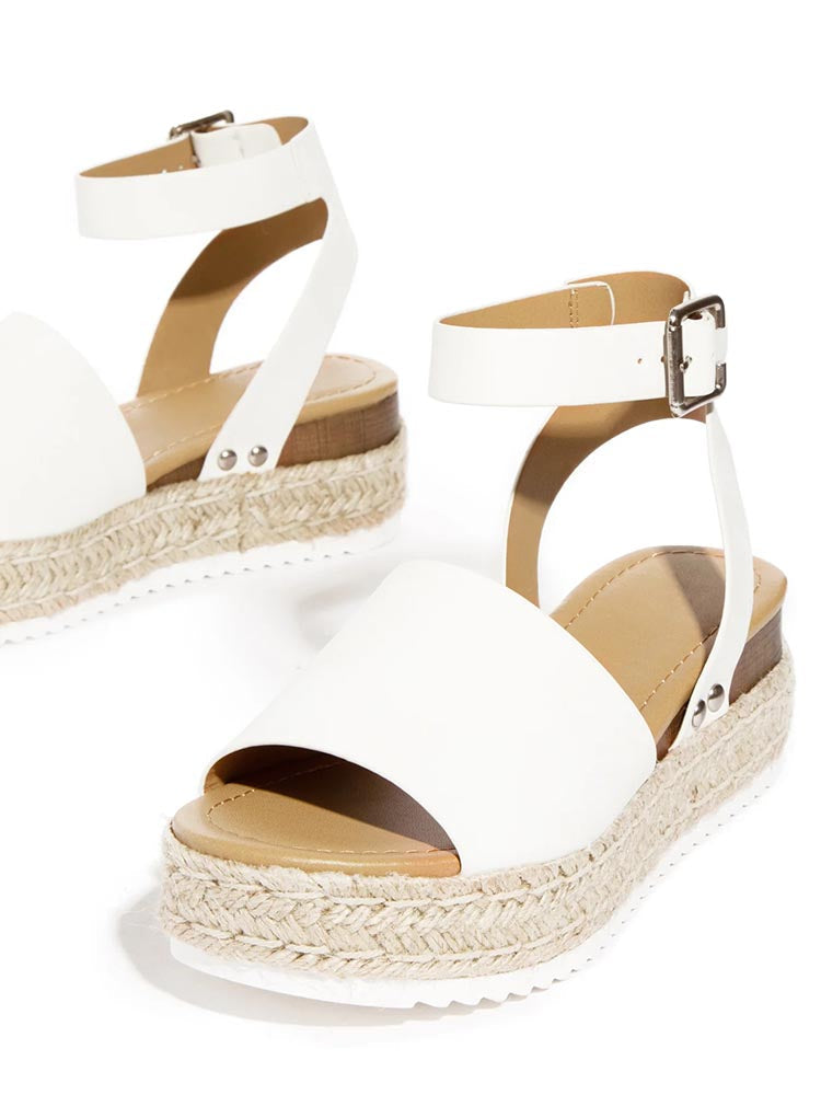 Platform Espadrille Sandals - Elara Row