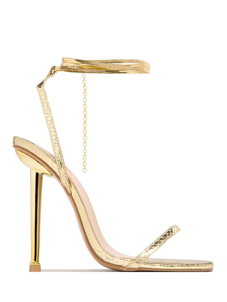 Square Toe Ankle Strap Sandals - Elara Row