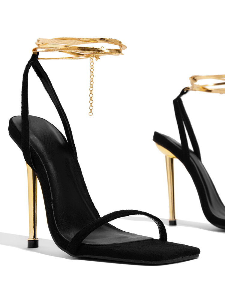 Square Toe Ankle Strap Sandals - Elara Row