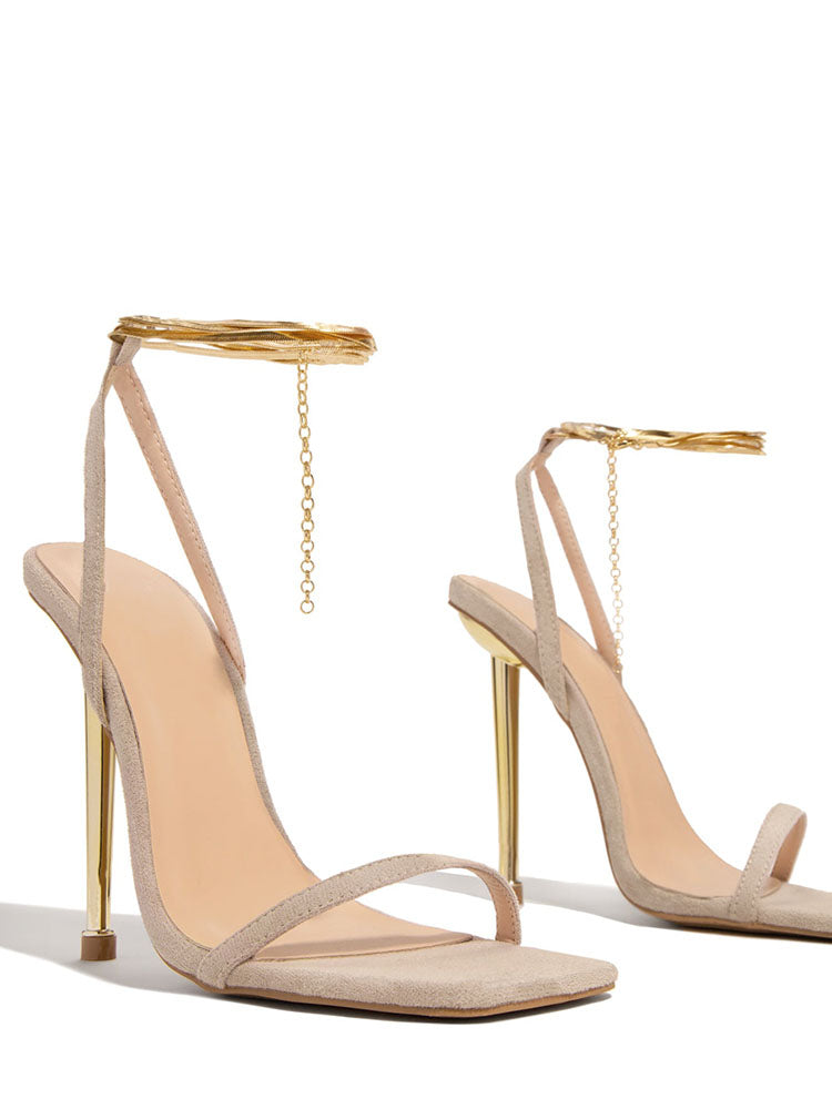 Square Toe Ankle Strap Sandals - Elara Row