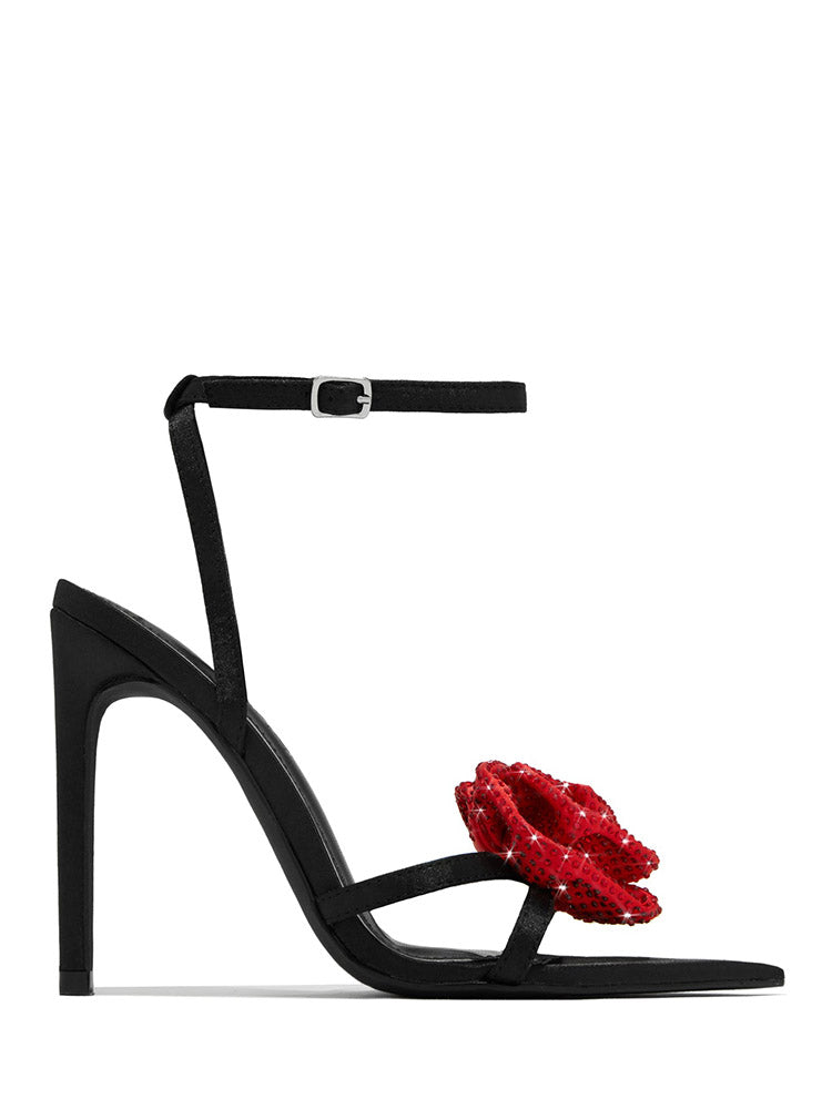 Rhinestone Rose Heels - Elara Row
