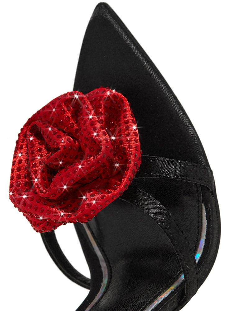 Rhinestone Rose Heels - Elara Row
