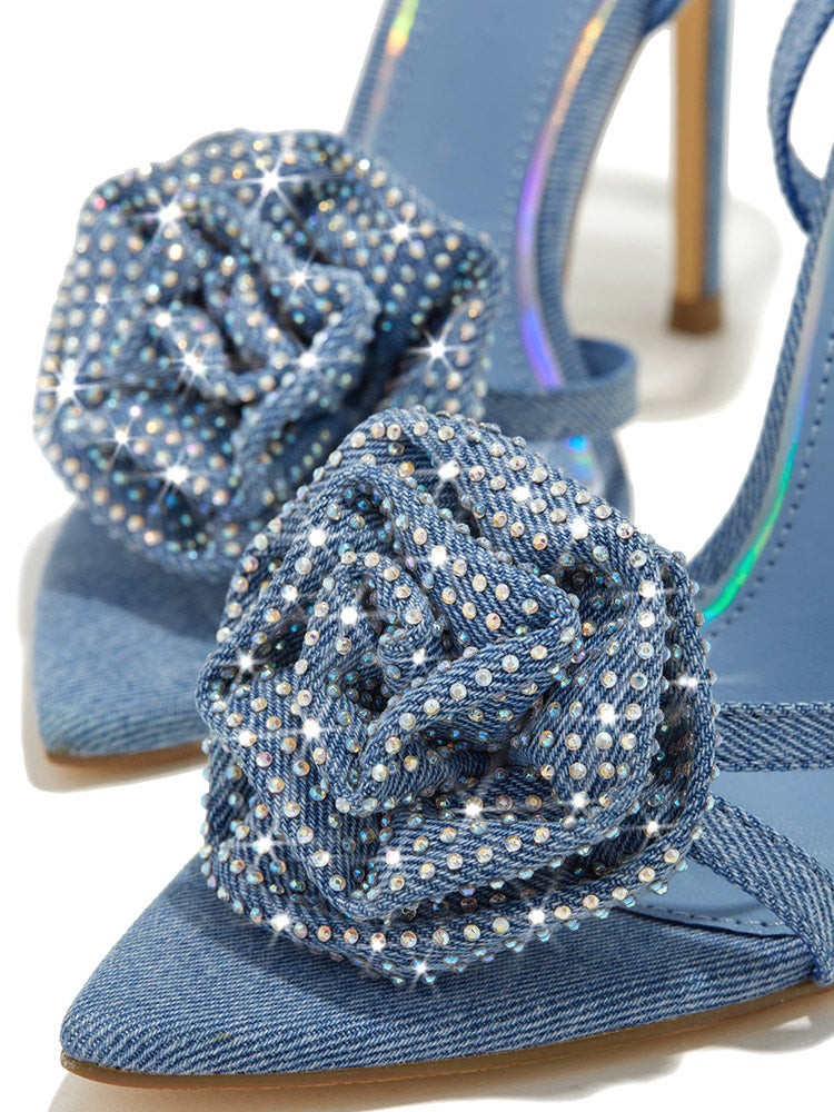 Rhinestone Rose Heels - Elara Row