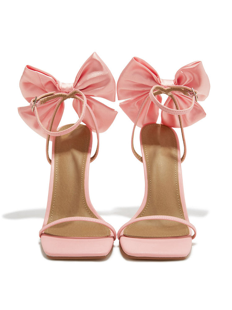 Fairytale Ankle Strap Bow Decor Heel - Elara Row