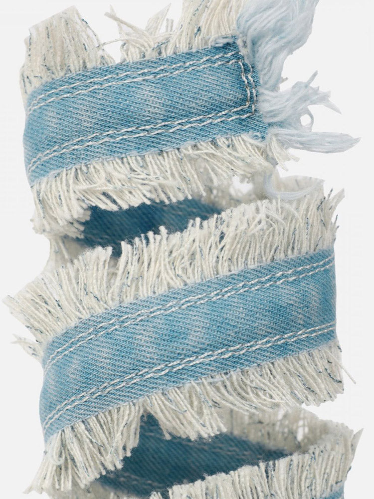 Denim Spiral Strap Sandals - Elara Row