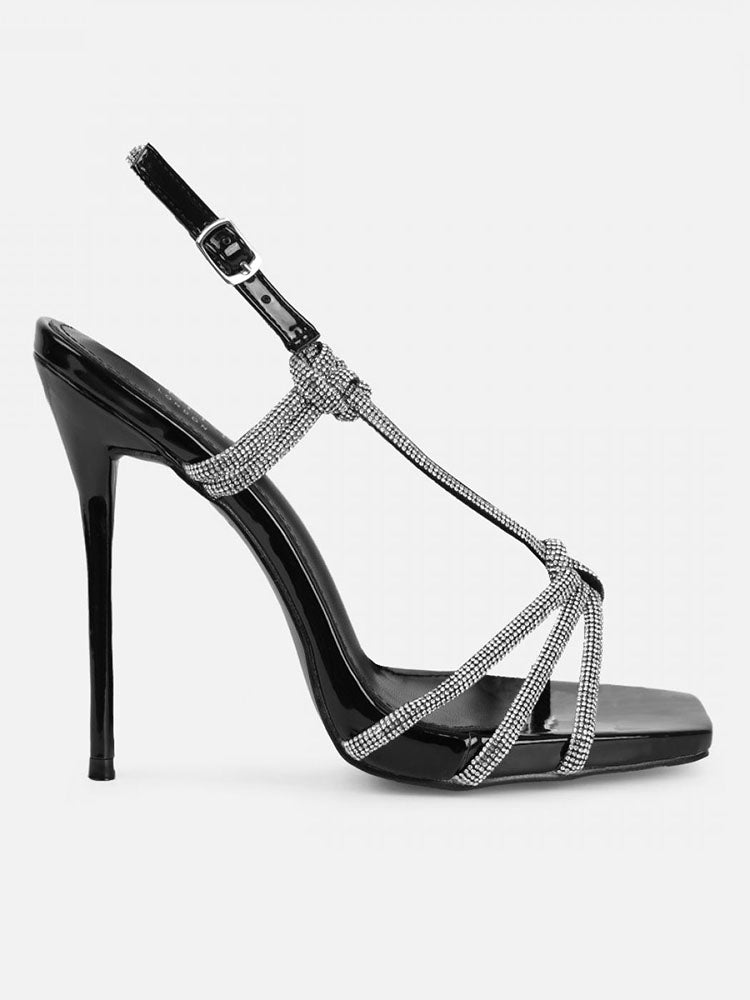 Rhinestone Knot Heels - Elara Row