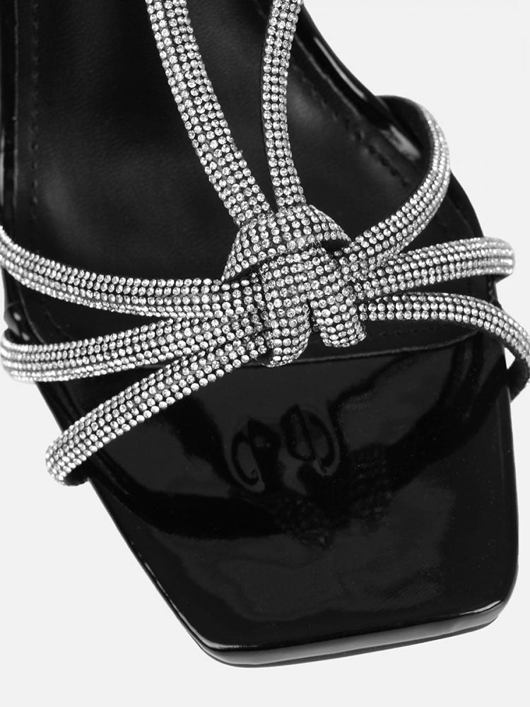 Rhinestone Knot Heels - Elara Row