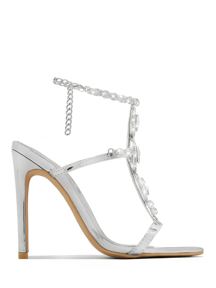 Crystal Pointed Toe Heels - Elara Row
