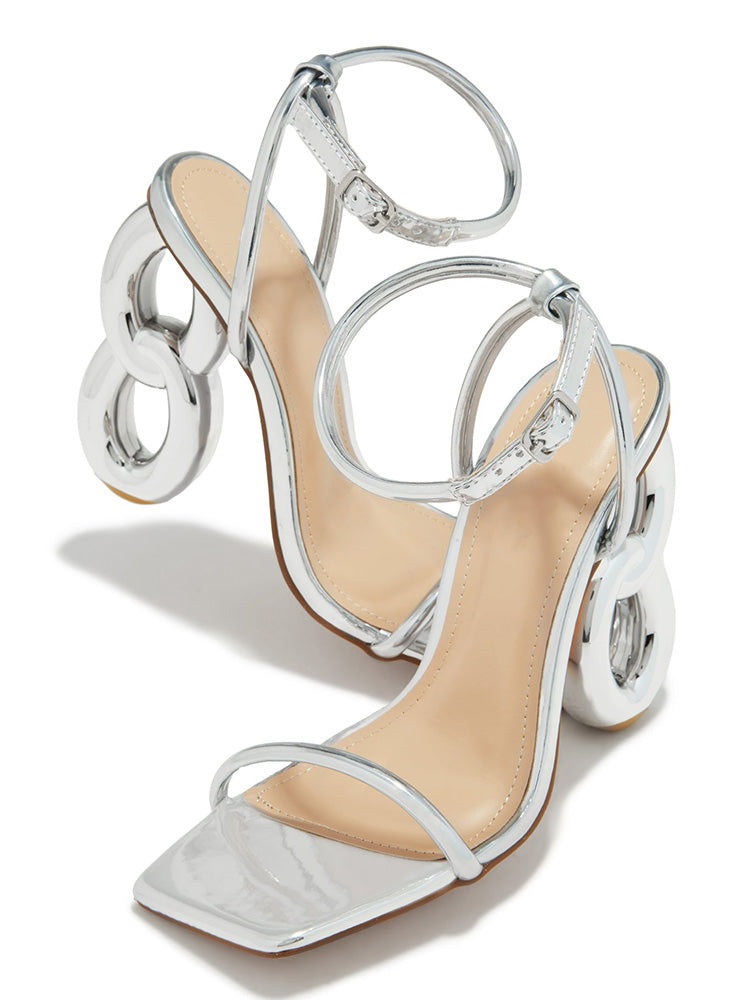 Unique Heel Sandals - Elara Row