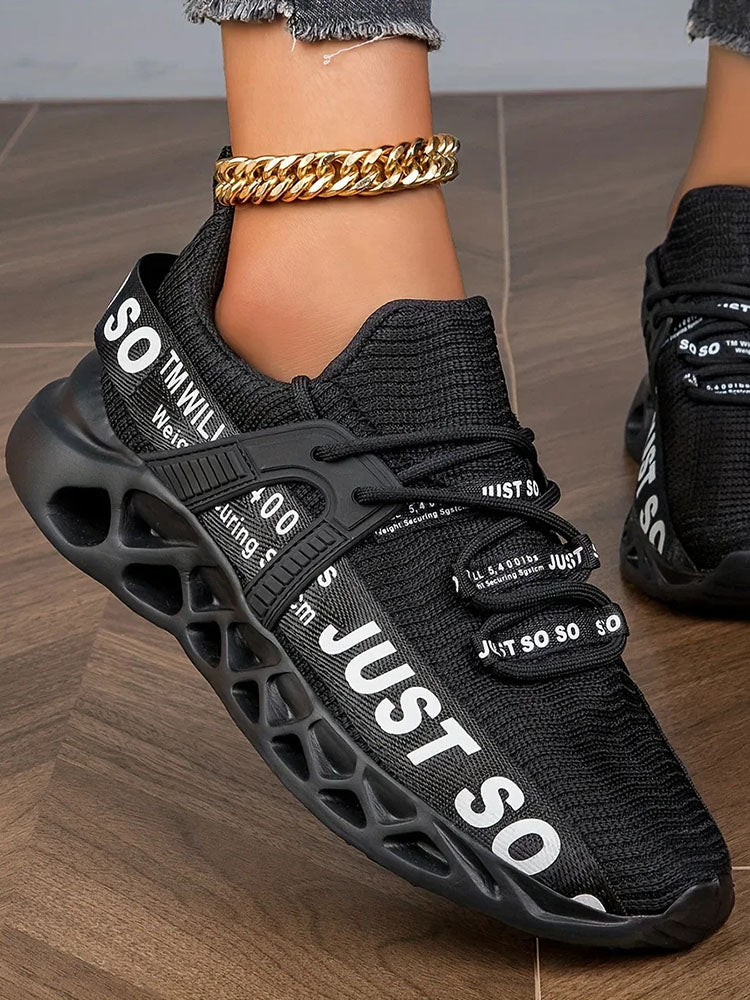 Letter Knit Sneakers - Elara Row
