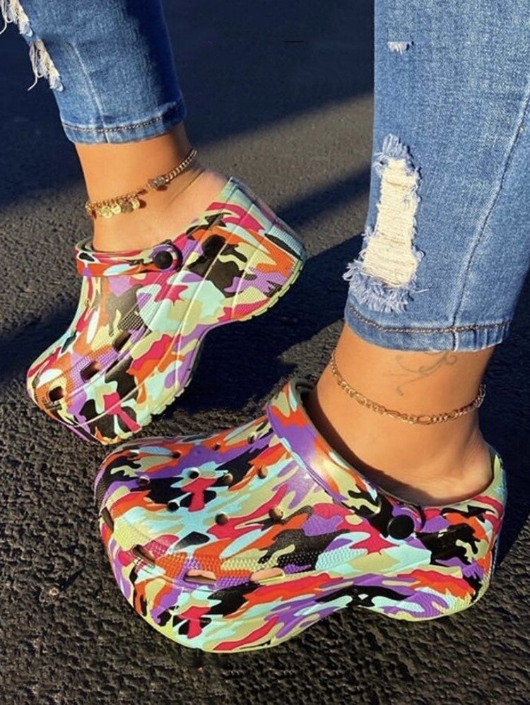 Casual Thick Sole Hole Sandals - Elara Row